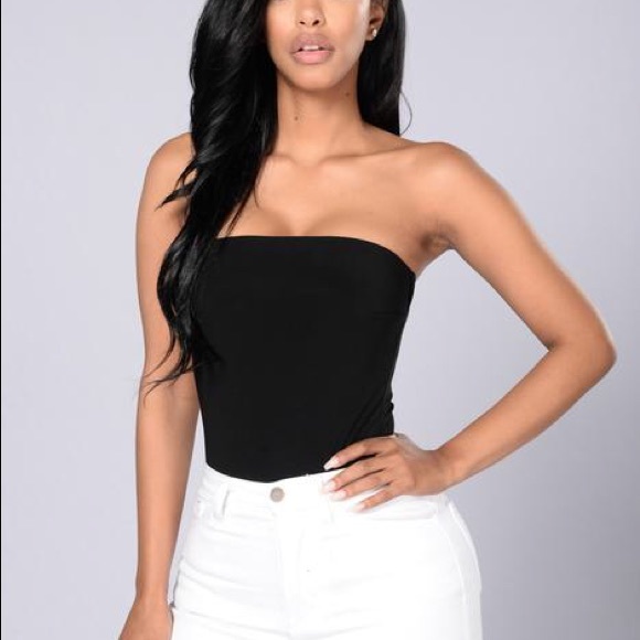 Black tube top bodysuit - Picture 1 of 3